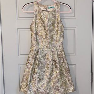 Karlie metallic pleated dress